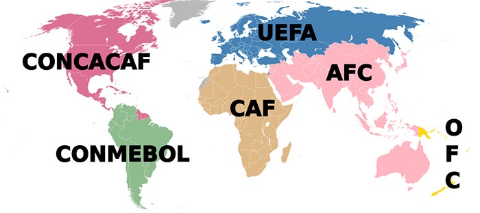 Deelnemende confederaties aan het WK voor clubs